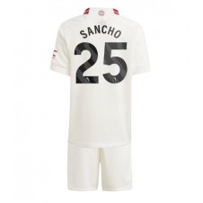 Manchester United Jadon Sancho #25 Tredjedraktsett Barn 2023-24 Kortermet (+ korte bukser)